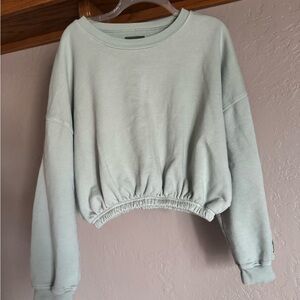 Daily Drills Mint Green Cropped Sweatshirt